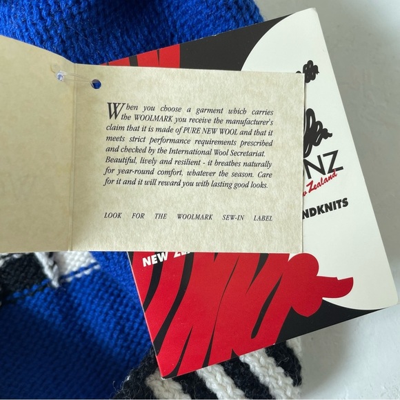 Vintage BONZO Handmade In New Zealand Pure Wool Sweater Knit Sheep NWT - Picture 9 of 10